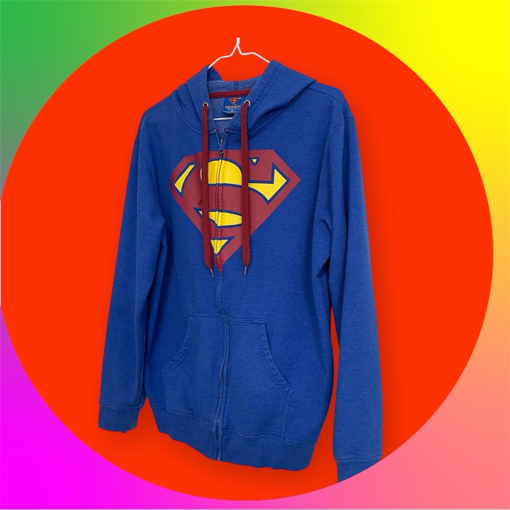 DC Comics Superman Blue‎ Zip-Up Hoodie
Sz Medium